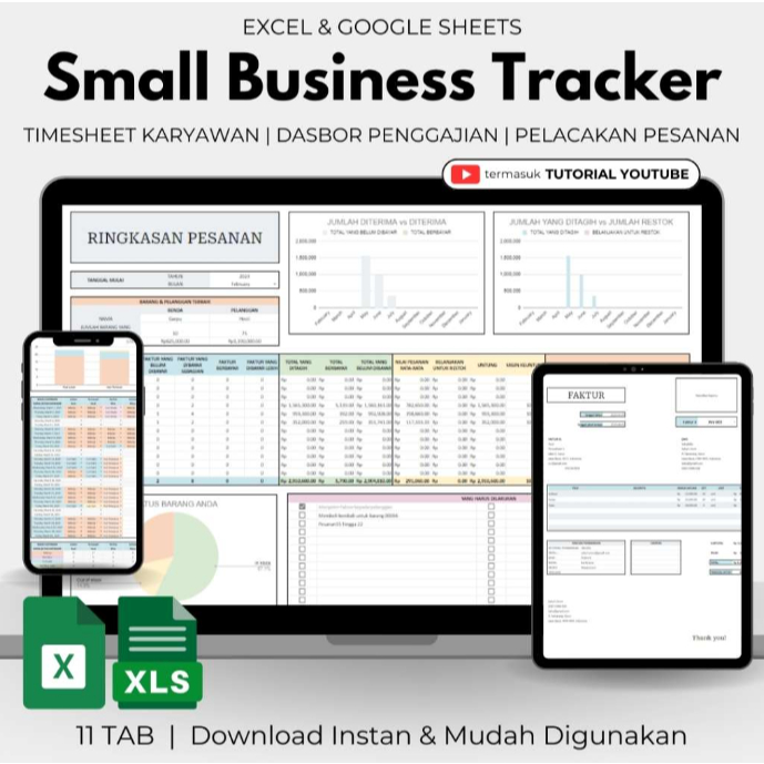 Jual Small Business Tracker Template Premium Solusi Praktis untuk ...