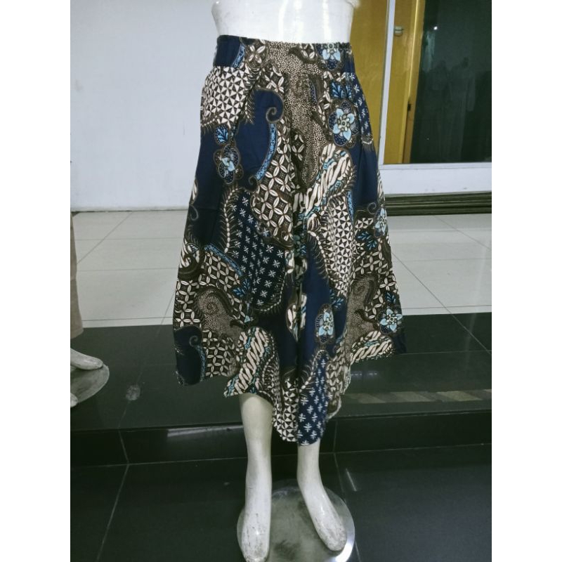 Jual ROK MIDI ROK BATIK 7/9 BAHAN KATUN STRETCH MODEL KEMBANG MAYUNG ...