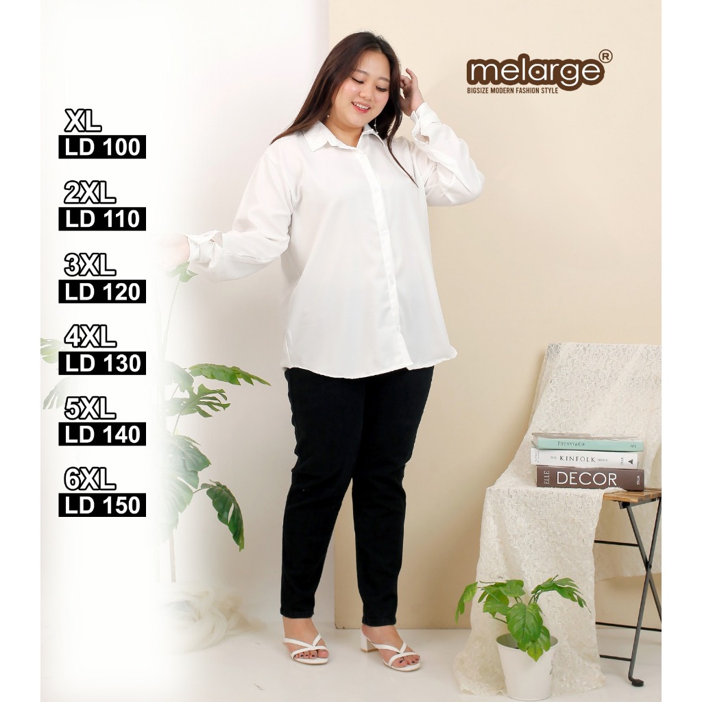 Jual MELARGE Kemeja Polos Jumbo Xl Ld 100 2xl Xxl 2l Ld 110 3xl