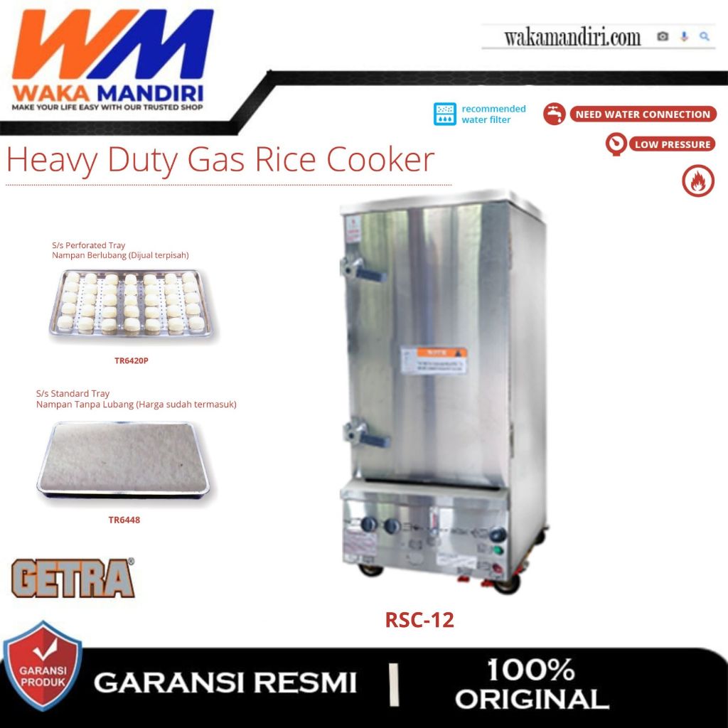 Jual RICE STEAMER GETRA RSC-12 / RSC 12 MESIN PENANAK NASI GAS COOKER ...