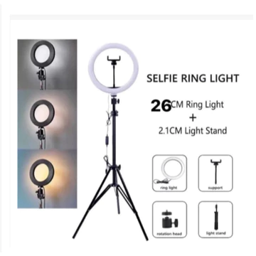 Ringlight Set Lengkap Besar Terang Dengan 26Cm Tripod 2Meter