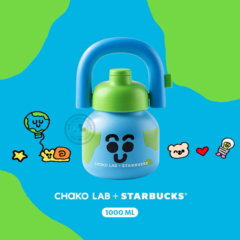 Jual CHAKO LAB Starbucks Tumbler 1L BLUE PINK YELLOW EARTH