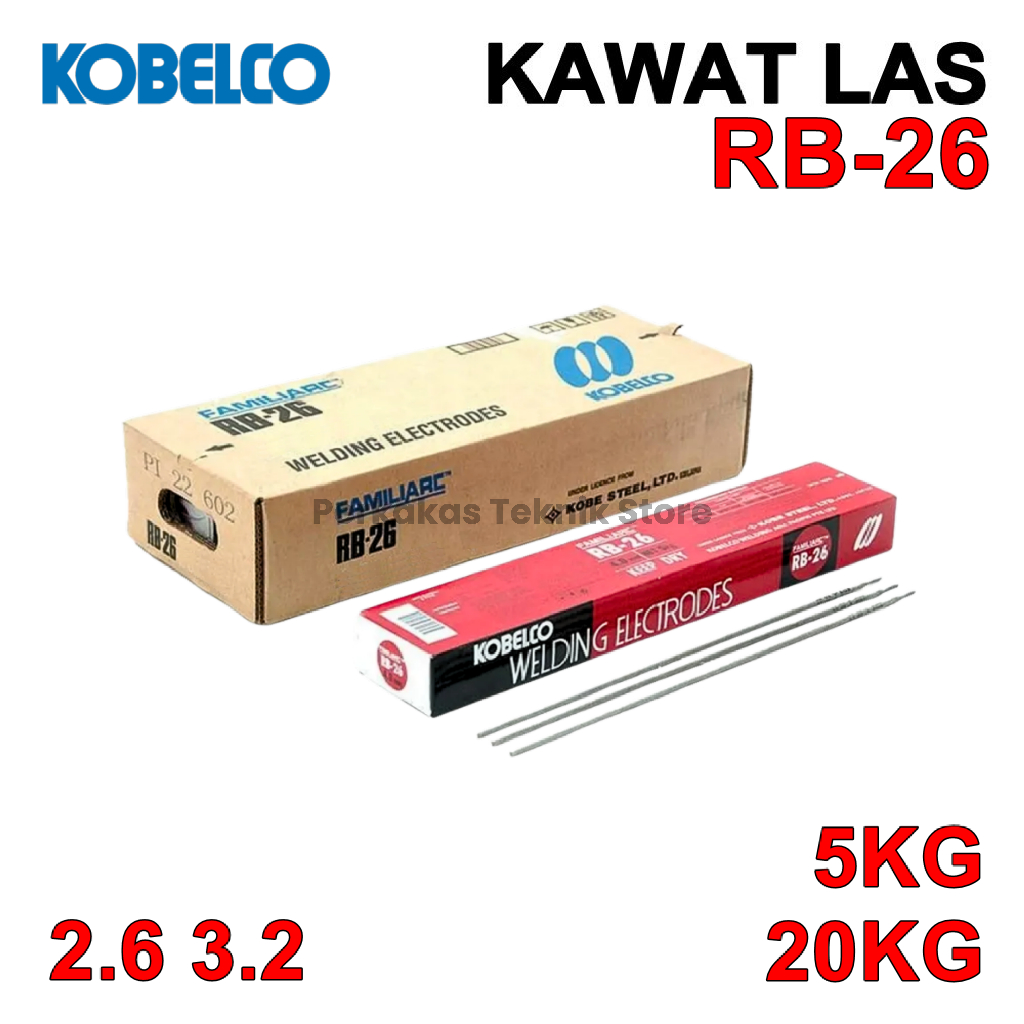Jual Kawat Las 2mm 2.6mm 3.2mm 4mm RB26 KOBELCO Elektroda RB 26 2 2.6 3 ...