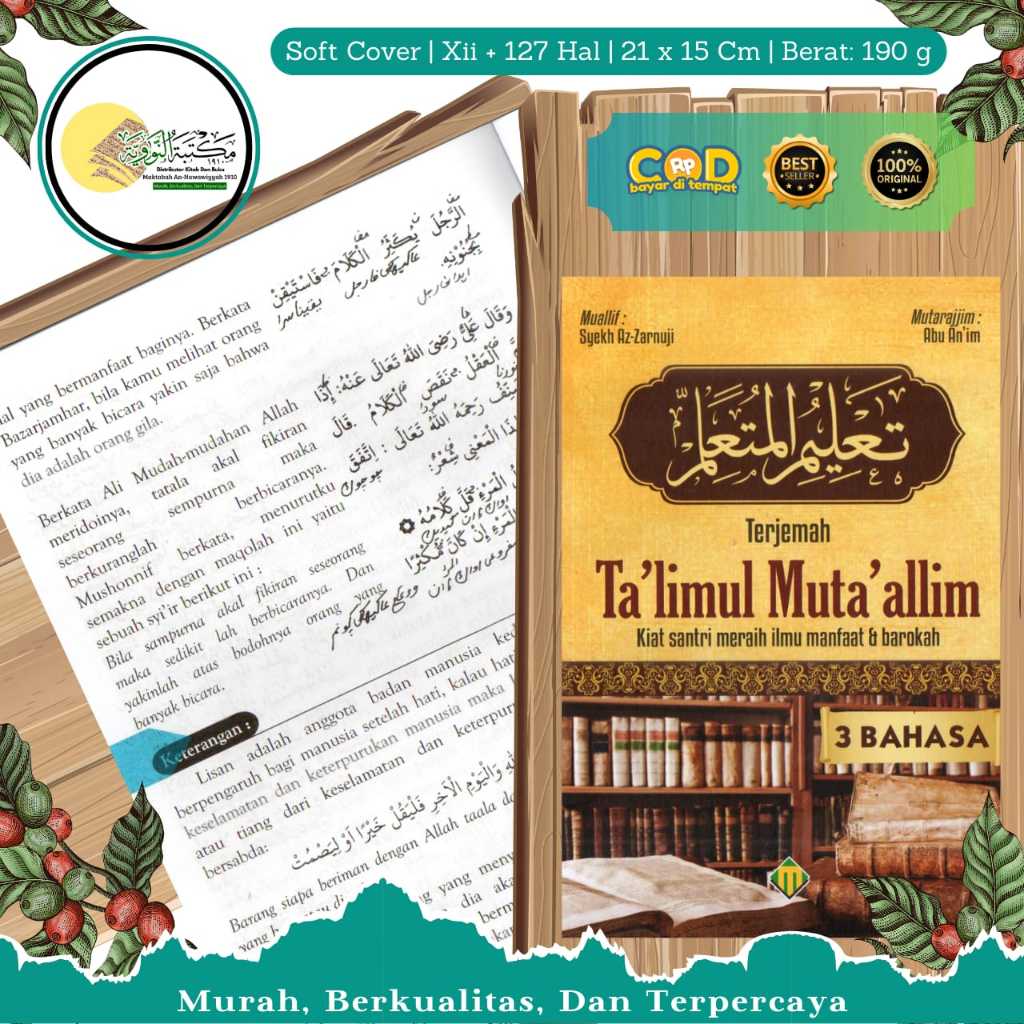 Jual TERJEMAH KITAB TA LIM MUTA ALIM 3 BAHASA | KIAT SANTRI MERAIH ILMU ...
