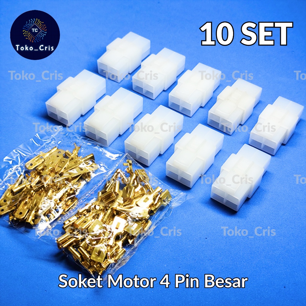 Jual Soket Motor 4 Pin Besar 10 SET / Connector Motor 4P Besar / Socket ...