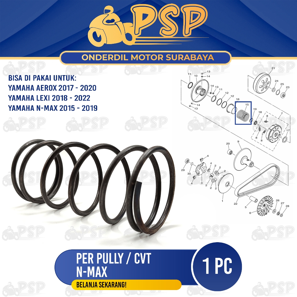 Jual Per Pully CVT Nmax Standart - Peer Pir Puli Puley CVT Yamaha Aerox ...