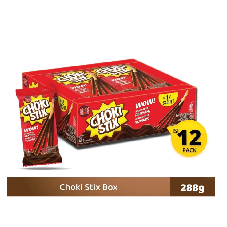 Jual CHOKI STICK RASA COKELAT 1 PACK ISI 12 PCS | Shopee Indonesia