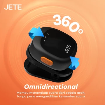 JETE Microphone Wireless MP2 Magnetic Mikrofon Type C With Adapter Lightning Mic Clip On Double