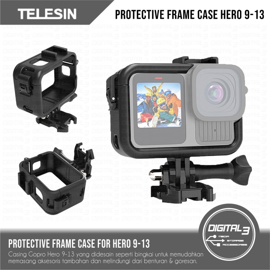 Jual TELESIN Frame Case with Battery Side Cover Hole & Cold Shoe for ...