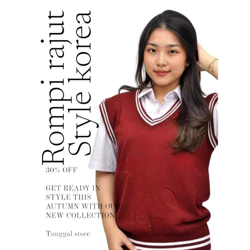 Jual VEST ROMPI RAJUT DEWASA PRIA /WANITA KOREAN | ROMPI RAJUT TREN ...
