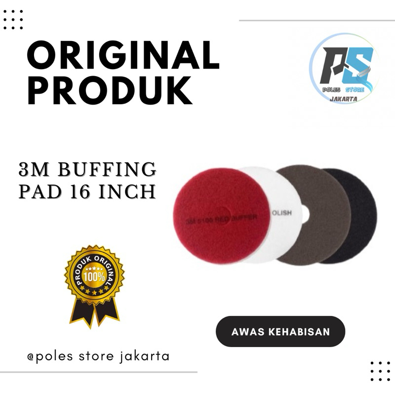 Jual 3M spons pad 16inch - floorpad/buffing pad merah,putih,coklat ...