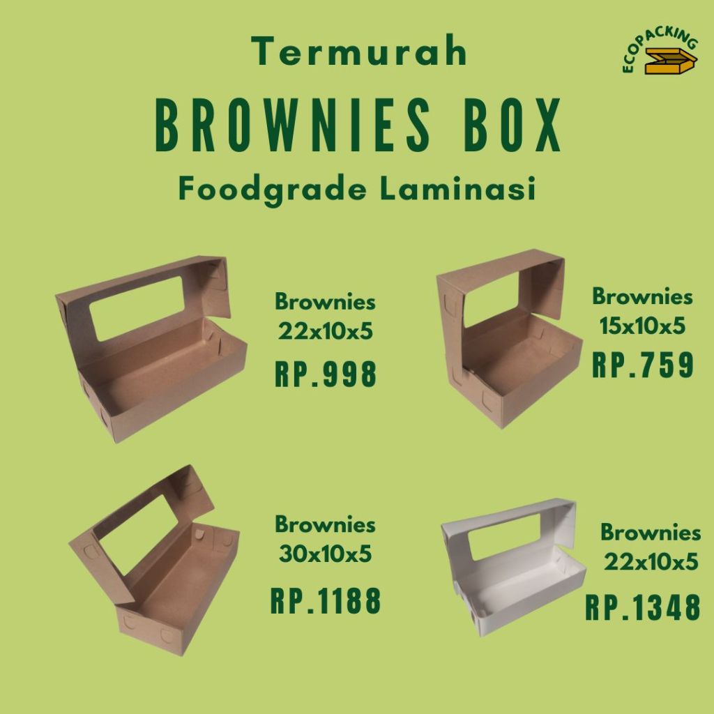 Jual Dus Box Kraft Brownies Bronis Pastry Donat Risoles Risol Mayo Bolu ...