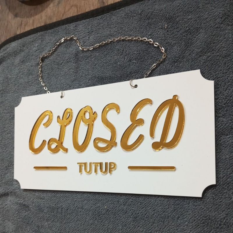 Jual Sign In Open Closed Bolak Balik Acrylik Timbul, Bagus | Shopee ...