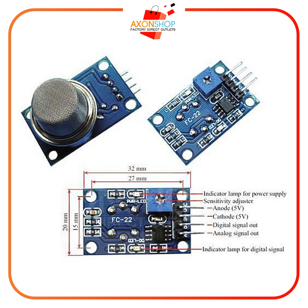 Jual AXON Module MQ135 Sensor Deteksi Gas Air Quality Detection ...