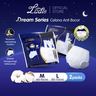 [2 PACK] LADIS Dream Series Pembalut Celana Menstruasi Size M/L [ISI 3PCS/PACK]  - Celana Menstruasi Anti Bocor, Lembut, dan Nyerap Cepat