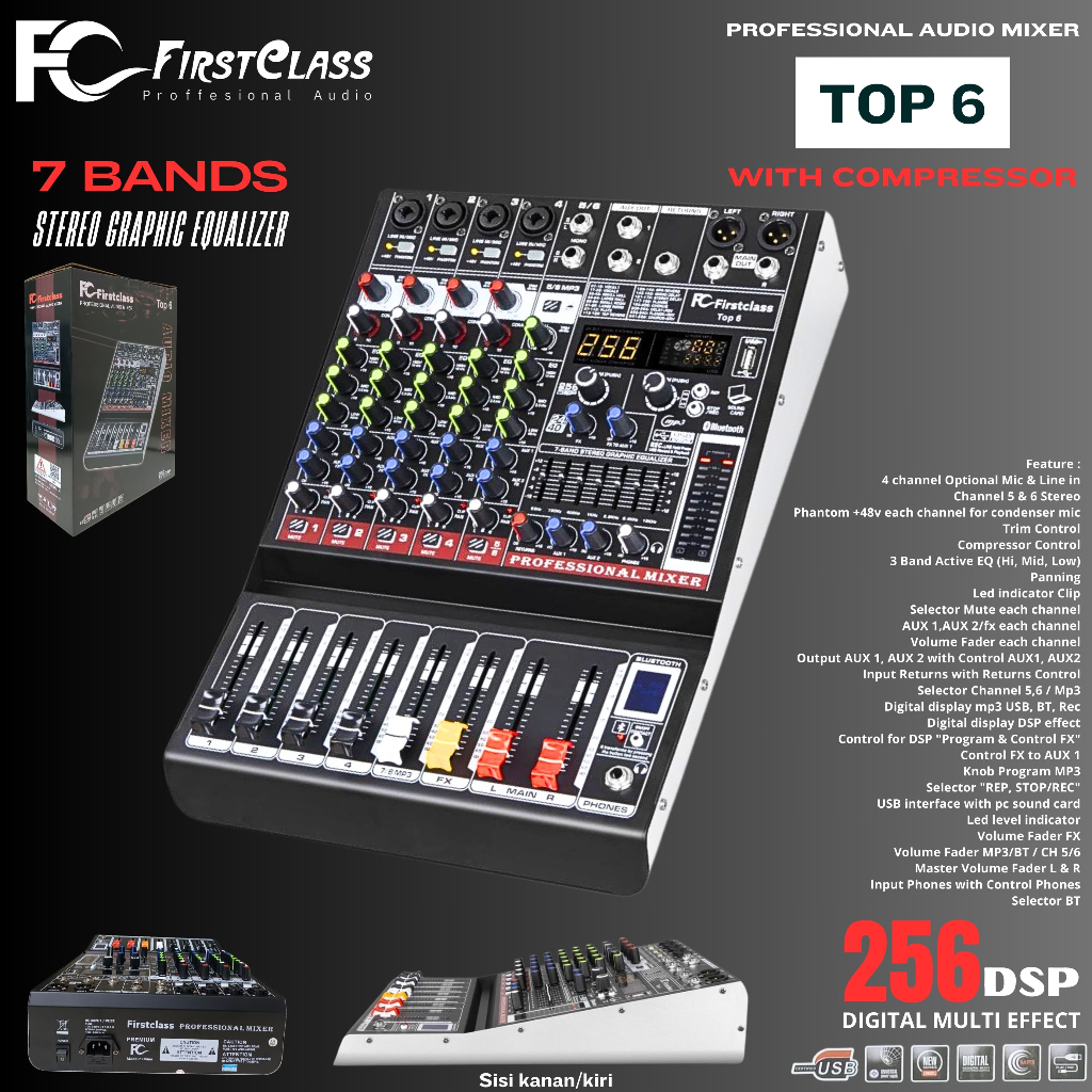 Jual READY ! 6ch Mixer Audio 6 Channel dengan Kompresor Firstclass TOP ...