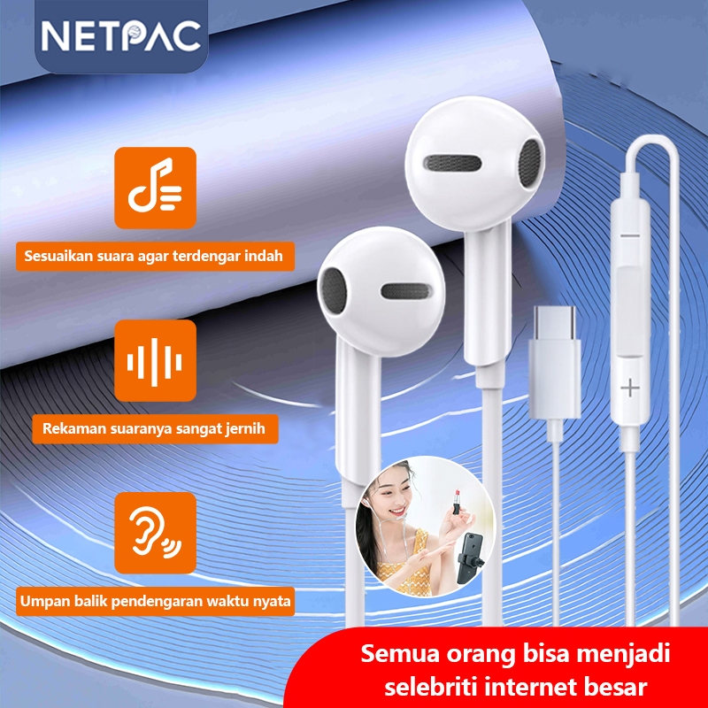 Jual NETPAC Wired Soundcard Headset HiFi in-Ear phone Headset Kartu ...