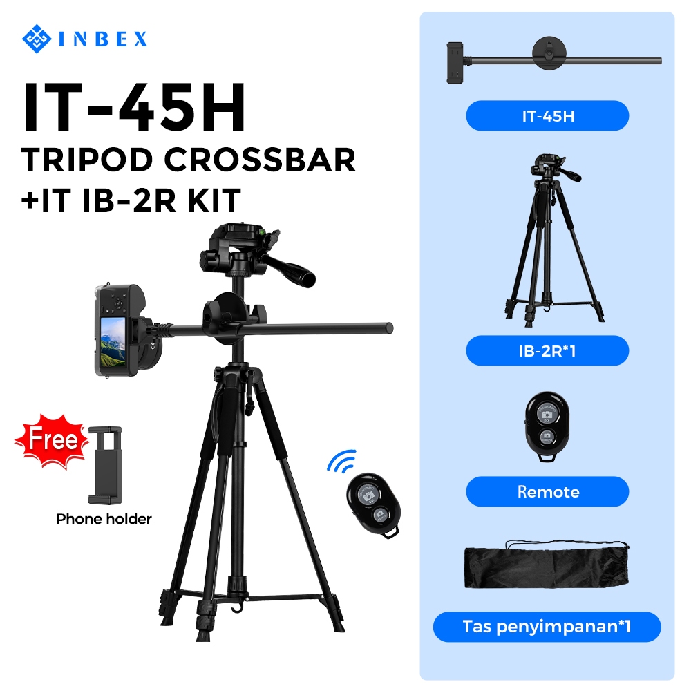 Gambar produk INBEX IB-2R 170CM Tripod Kamera Hp Bluetooth Remote Tripot HP Aluminum Tripod with Holder+Carry Bag 7