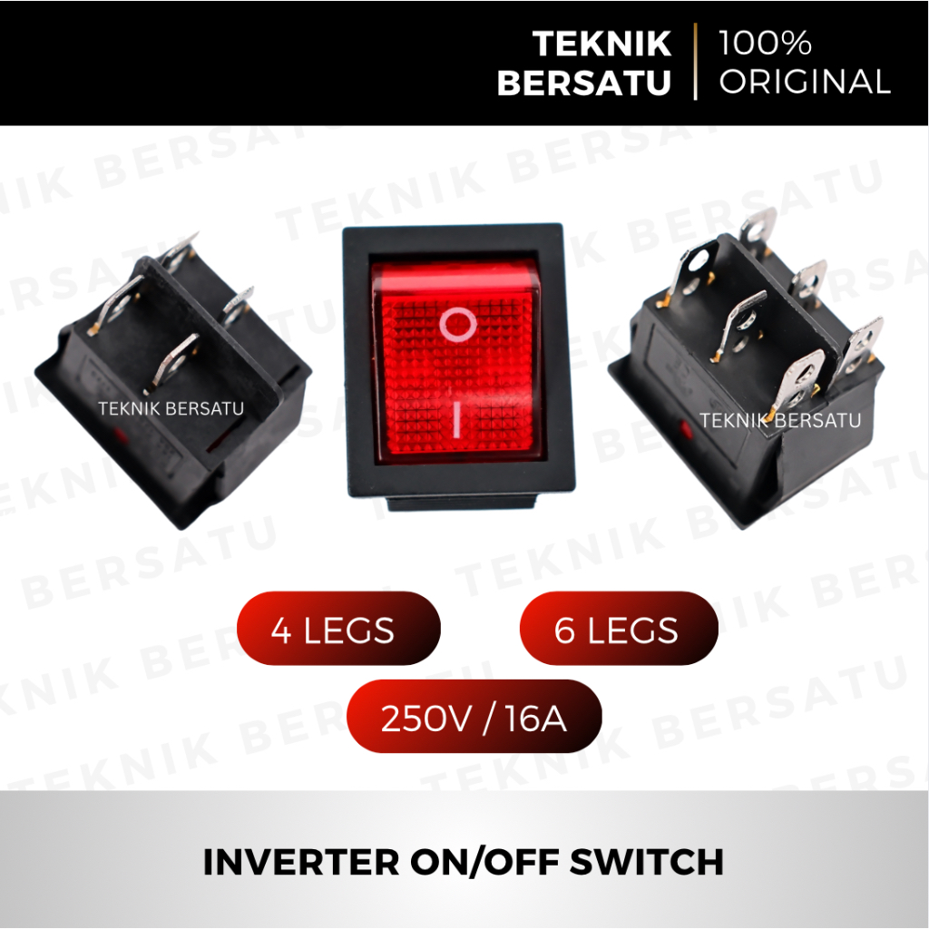 Jual Saklar Power ON OFF – Rocker Switch 250V 16A (4 Kaki / 6 Kaki ...