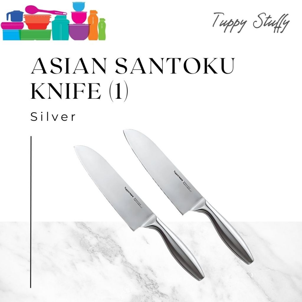 Jual Tupperware Asian Pro Santoku Knife (1)- Silver | Pisau dapur ori ...
