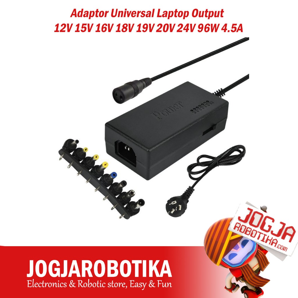 Jual Adaptor Universal Laptop Output 12V 15V 16V 18V 19V 20V 24V 96W 4 ...