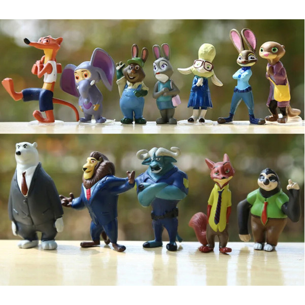 Jual [12pcs] Action figure Zootopia Judy Hopps happy birthday party ...