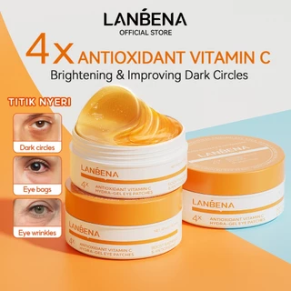 LANBENA Eye Mask Vitamin C - Masker Mata VC Anti Aging 4X Antioxidant, Mencerahkan Lingkaran Hitam & Kantung Mata | Gratis Ongkir (60Pcs)