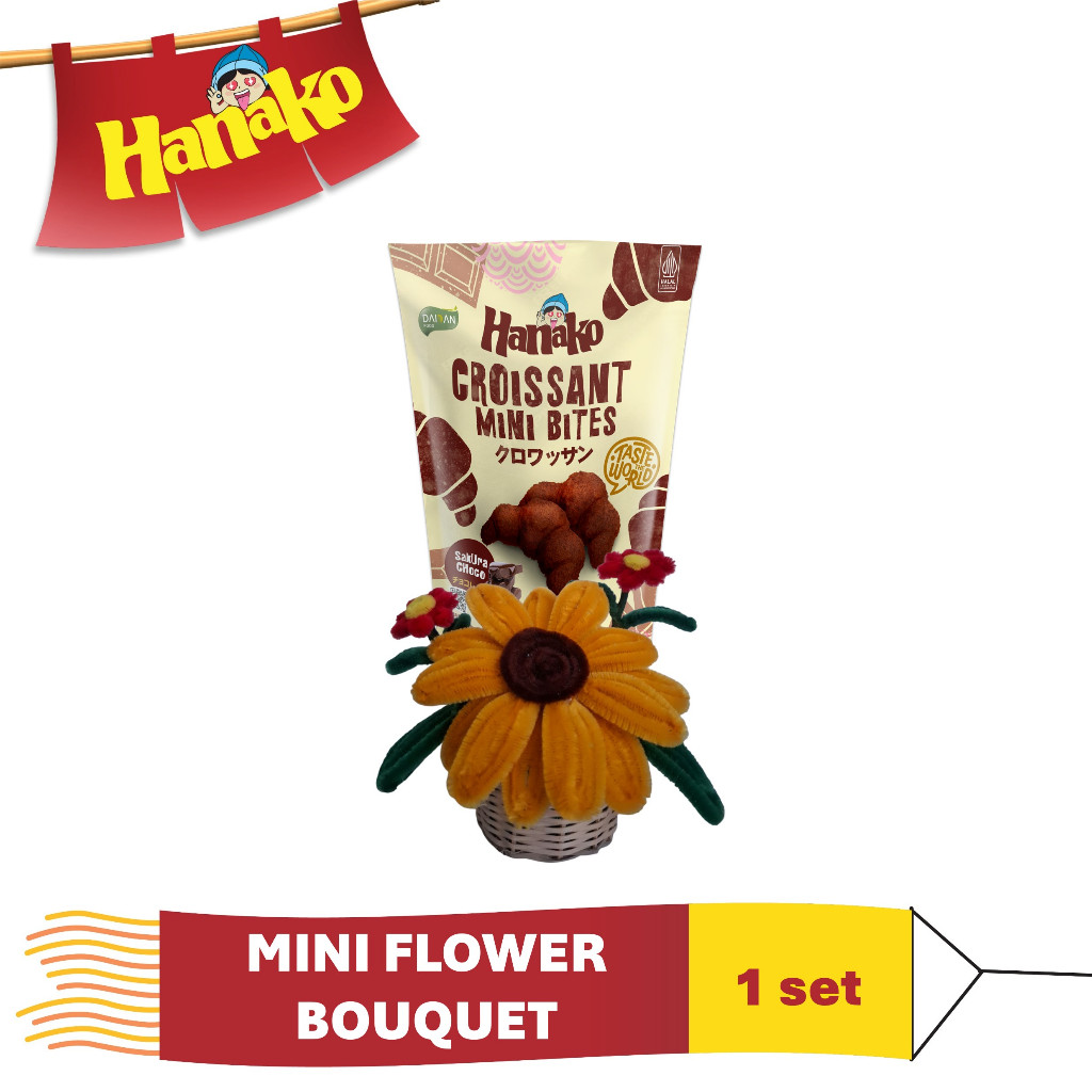 Jual Hanako Snack Mini Flower Bouquet/Buket Bunga Mini/Bunga Kawat Bulu ...