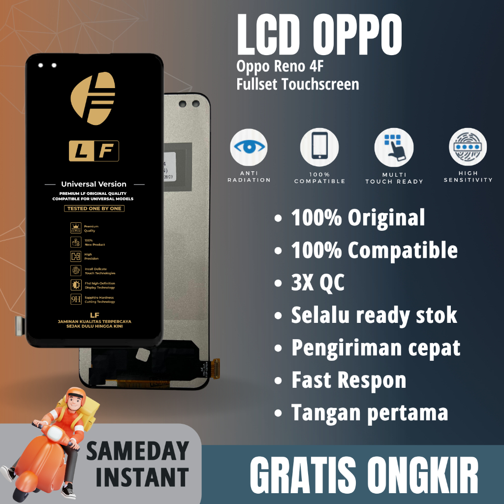 Jual LF - LCD Oppo Reno 4F Fullset Touchscreen | Shopee Indonesia