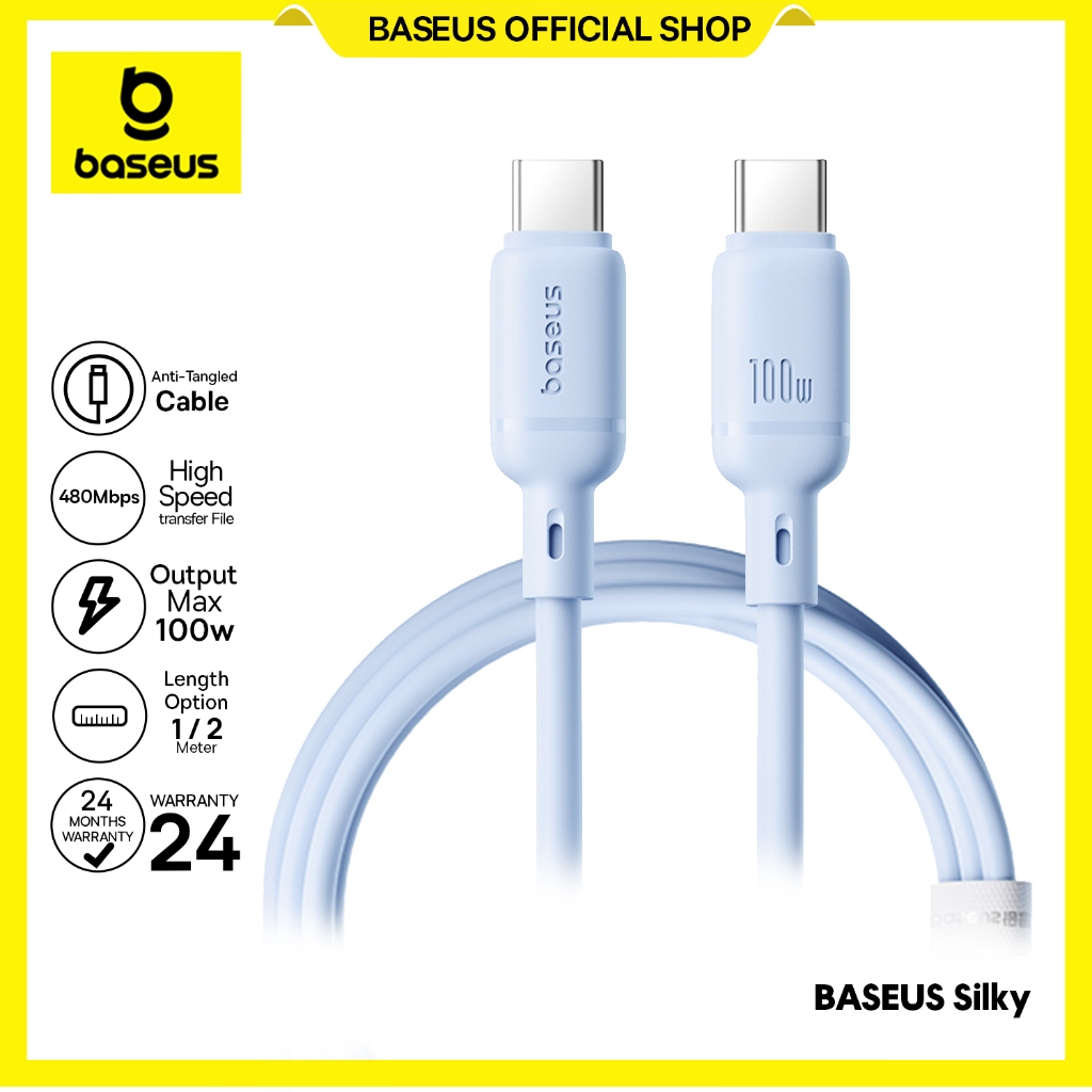Jual Baseus Kabel Data 100W New Silky Series Fast Charging Cable Type-C ...