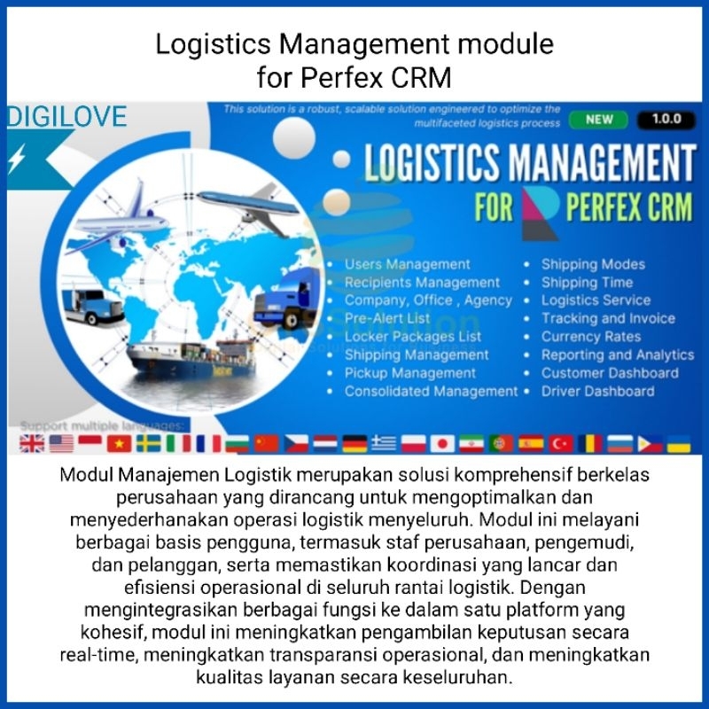 Jual Logistics Management module for Perfex CRM | Shopee Indonesia