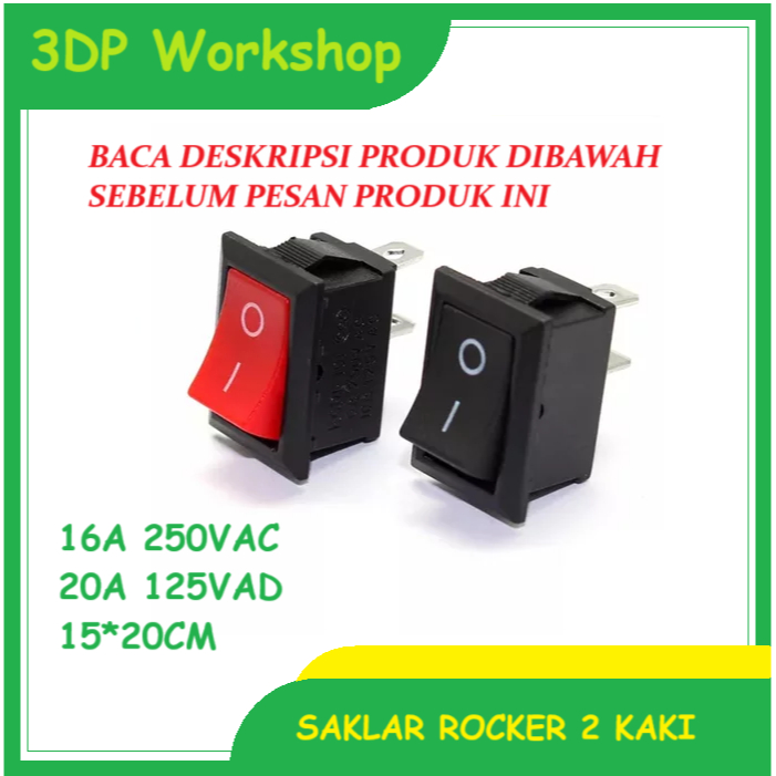 Jual SAKLAR ROCKER 2 KAKI SWITCH ON OFF 15X20 | Shopee Indonesia