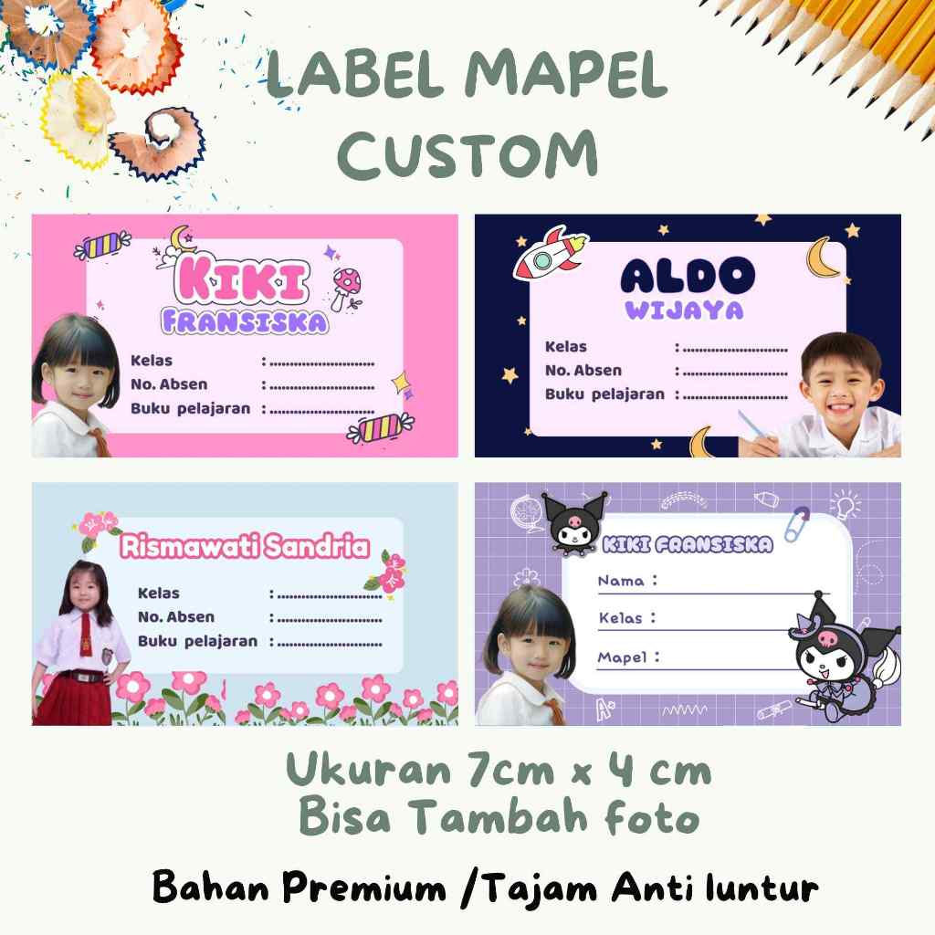 Jual Stiker mata pelajaran sekolah - sticker mapel (isi 40 sticker ...
