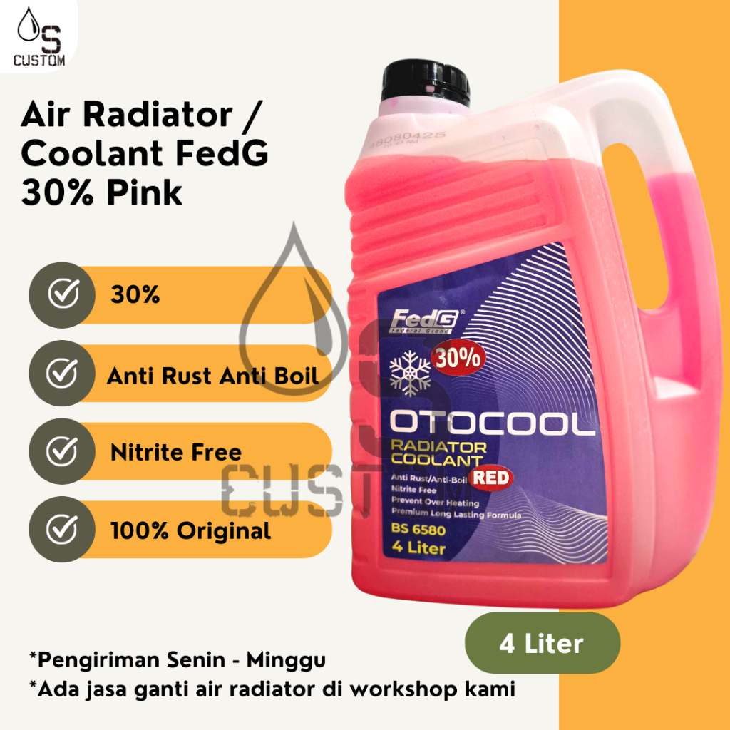 Jual FedG Federal Coolant Otocool 30% 4 Liter Air Radiator Pink ...