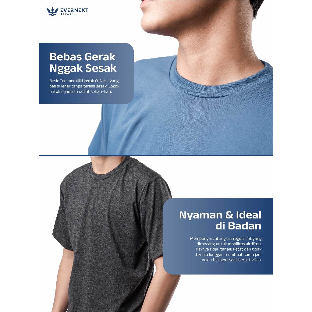 Jual Evernext Apparel - Kaos Polos Pria Basic Tee Kaos Polos Lengan ...
