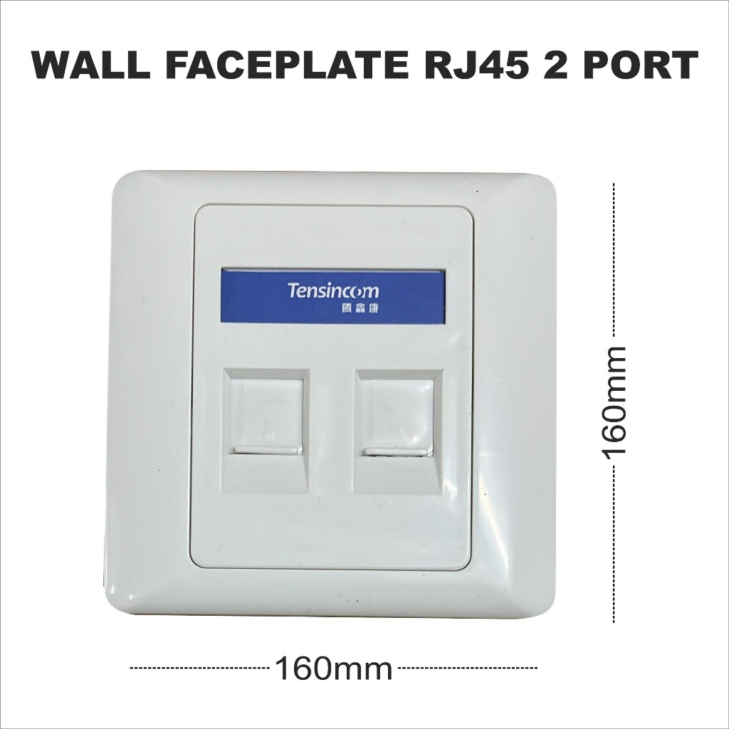 Jual Zph Wall Face Plate LAN RJ45 2 Port Modular + Outbow Box ...