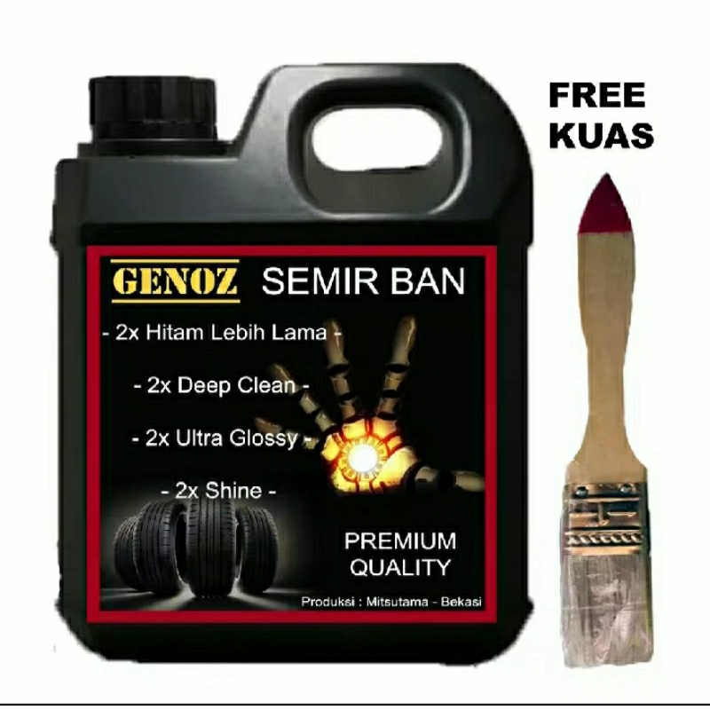 Jual GENOZ Semir Ban 1 liter / Pengkilap Ban / Penghitam Ban Mobil Ban ...