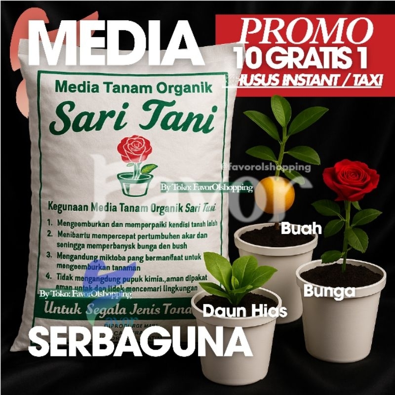 Media Tanam TANAH ORGANIK SIAP PAKAI 3kg Tanaman Hias / Bunga/ Sayuran / Tanaman Obat -obatan Metan Pupuk Organik