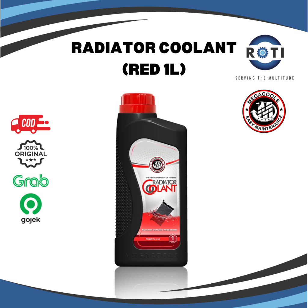 Jual AIR RADIATOR COOLANT MEGACOOLS MERAH ISI 1 LITER ORIGINAL | Shopee ...