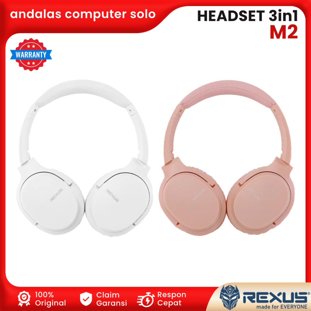 Jual HEADSET HEADPHONE TRIPLE CONNECTIVITY REXUS M2 3in1 (Bluetooth 5.3 ...