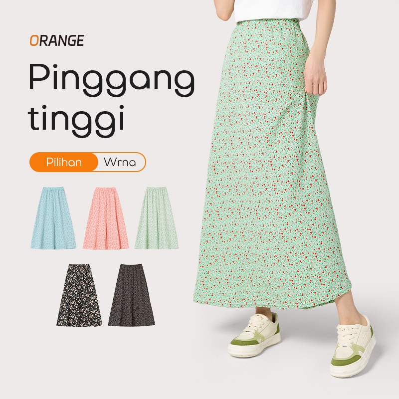 Jual Rok panjang bermotif bunga / Maxi skirt / Rok Wanita Setengah ...