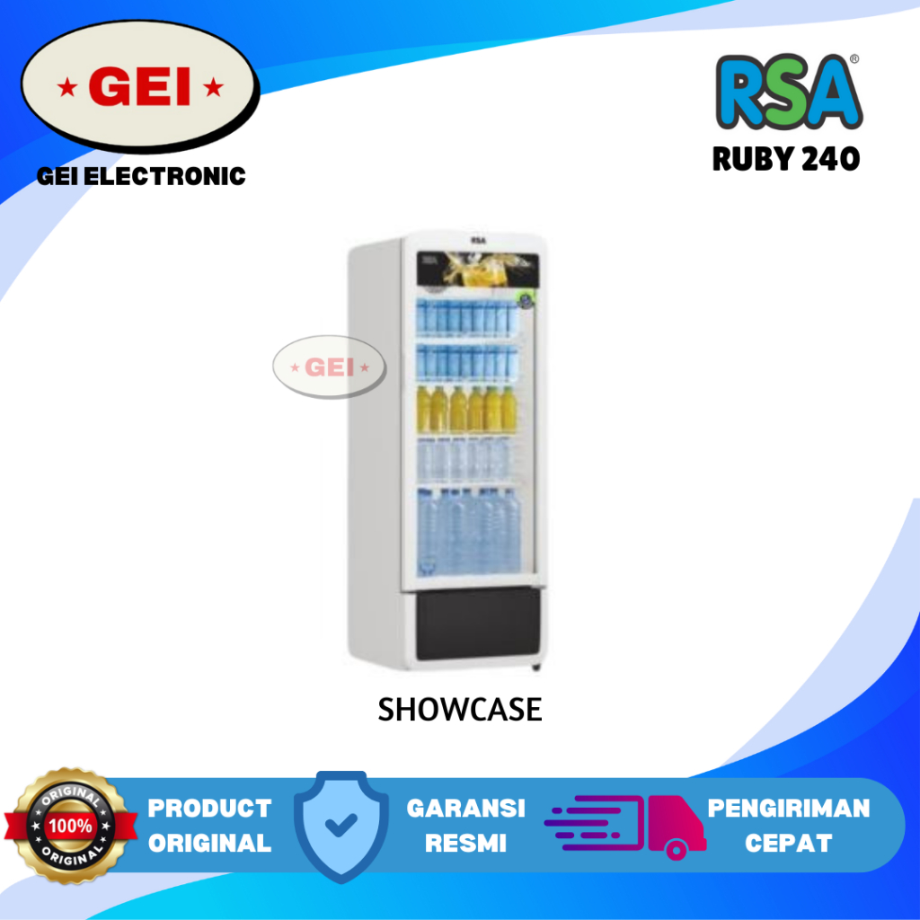 Jual RSA RUBY 240 Showcase 1 Pintu 240L RUBY-240 No Frost System 240 ...