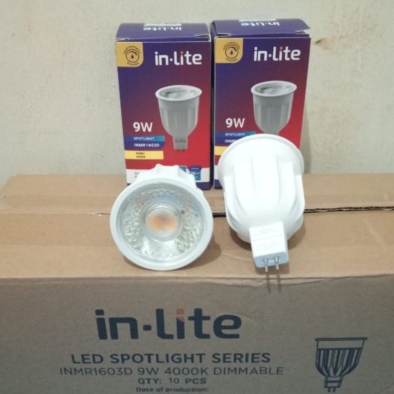 Jual INLITE Dimmable LED Spotlight Mr16 COB 9W 220V / Lampu Spotlight ...