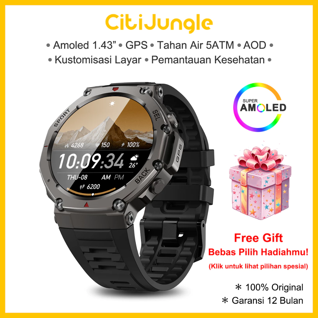 Citijungle Smart Watch GPS: Jam Pintar Multifungsi dengan GPS Akurat & Fitur Premium Citijungle Smart Watch GPS: Jam Pintar Multifungsi dengan GPS Akurat & Fitur Premium