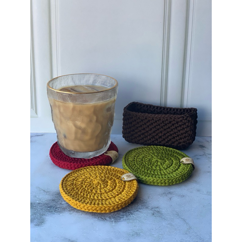 Jual Tatakan Gelas Rajut / Coaster Rajut / Round Coaster | Shopee Indonesia