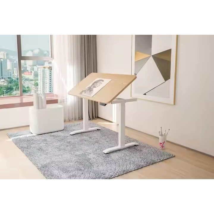 Jual HEDRA Ergonomic Office Desk Double Motors Square Tube Meja Kantor ...