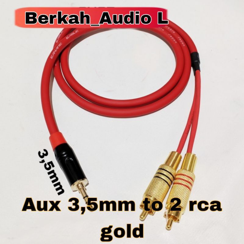 Jual Kabel jack Audio 3,5mm to rca male gold kabel aux 2 ke 1 Kbl merah ...