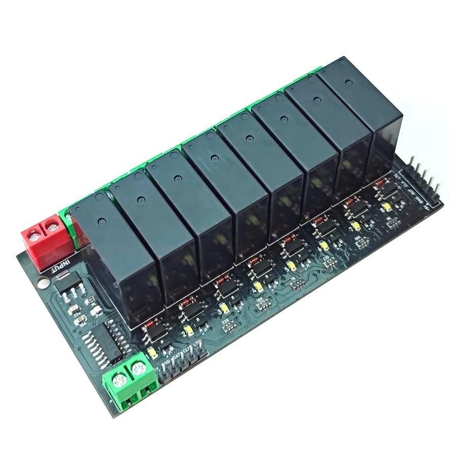 Jual Relay Module 8 Channel SPI Serial Interface Relay HF36FD 12V Shift ...