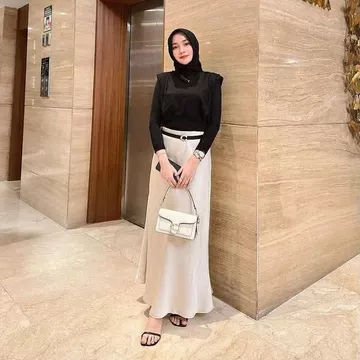 Satin Long Skirt Rok Satin Panjang S Sampai 3XL