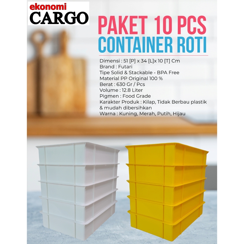 Jual Paket 10 Keranjang Roti Ekonomis - Container Bakery Solid Futari ...